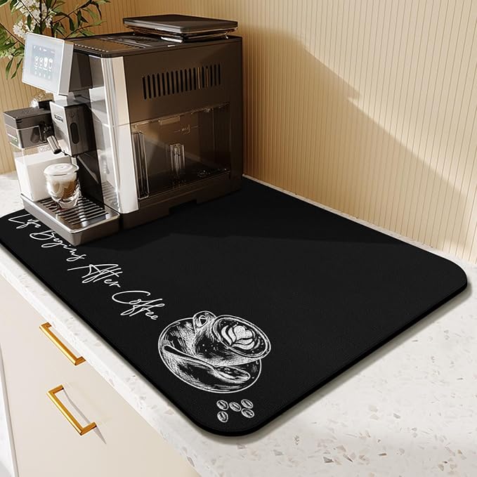Coffee Mat - Fashion Absorbent Coffee Bar Mat - Drying Mat Waterproof Protects - Image 2