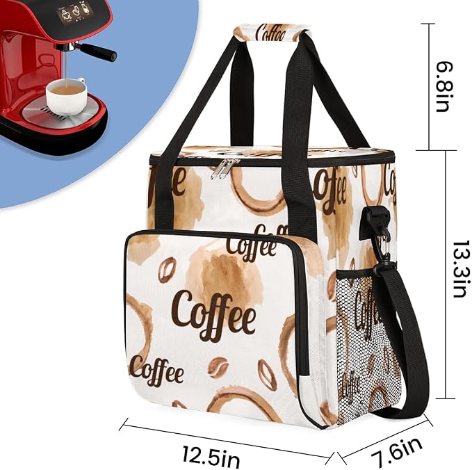 Watercolor Coffee Maker Carring Bag Coffees Beans Travel Carrying Storage Tote - Image 2