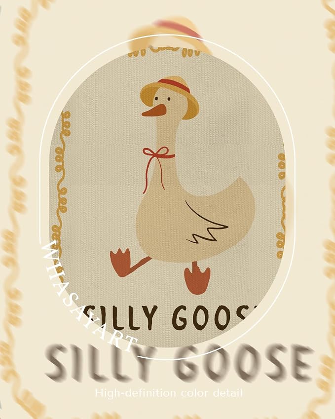 Funny Silly Goose 12x16 Inch Framed Canvas Wall Art, Playful Cute Cartoon - Image 6