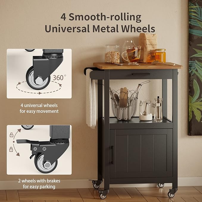 Qsun Kitchen Island on Wheels - Image 5