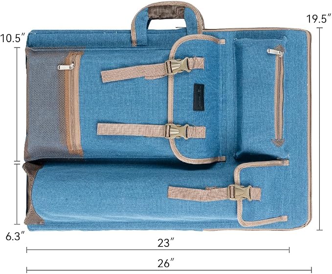TRANSON Art Portfolio Case Artist Backpack Canvas Bag Large 26” x 19.5” - Image 4