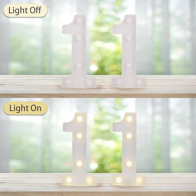 11th Birthday Decoration Light Up Letters, Battery Powered LED Numbers Marquee - Image 6