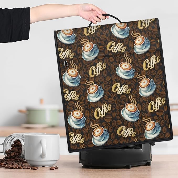 Coffee Kitchen Aid Mixer Cover Compatible Stand Mixer Dust Cover | Brown Cup - Image 9