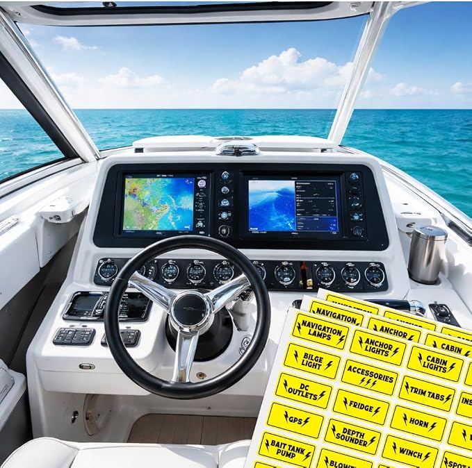 200 Pcs Boat Switch Panel Label, Oval Marine Boat Dash Board Switch Instrument - Image 4