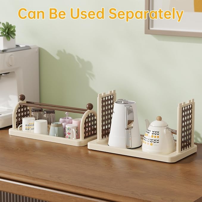 NiHome Matcha Station Organizer Shelf, Plastic Countertop Mug Cup Bottle - Image 6