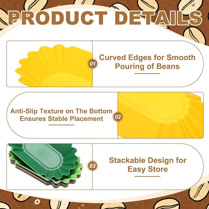 uxcell 4Pcs Coffee Beans Sample Tray, 450g Coffee Beans Display Dish Reusable - Image 3