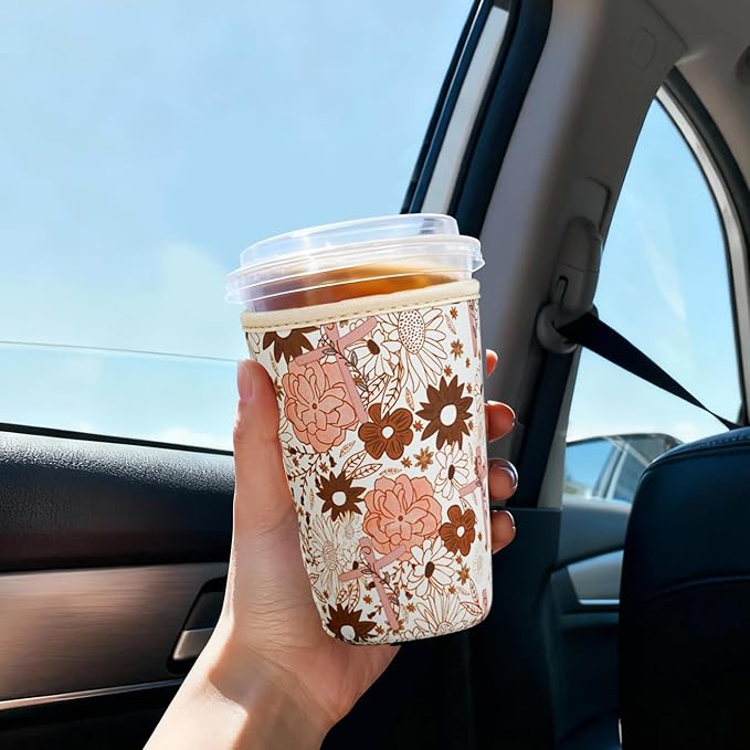 Reusable Insulated Sleeve for Iced Coffee Cup, Beverage Holder for Iced Coffee - Image 3