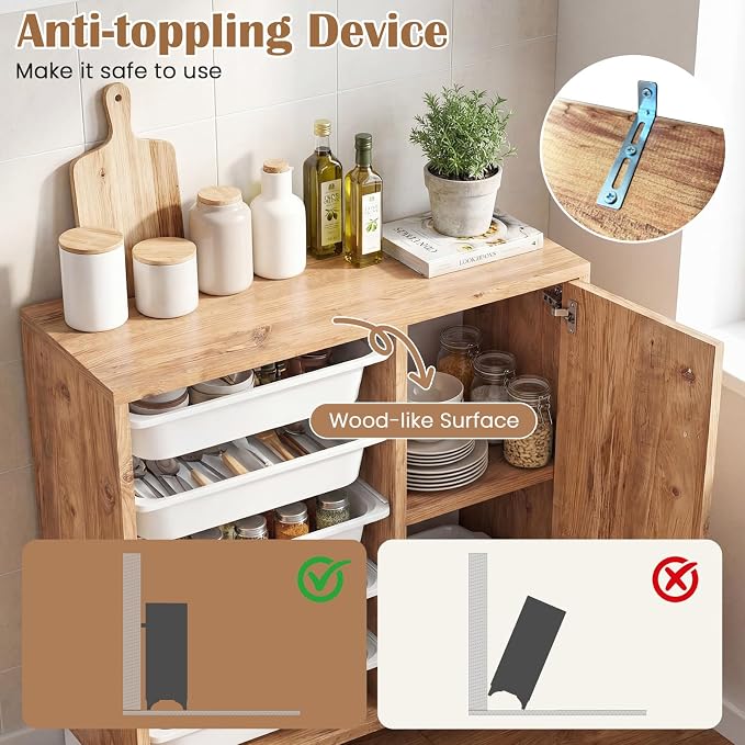 Giantex Buffet Cabinet Sideboard - Image 6