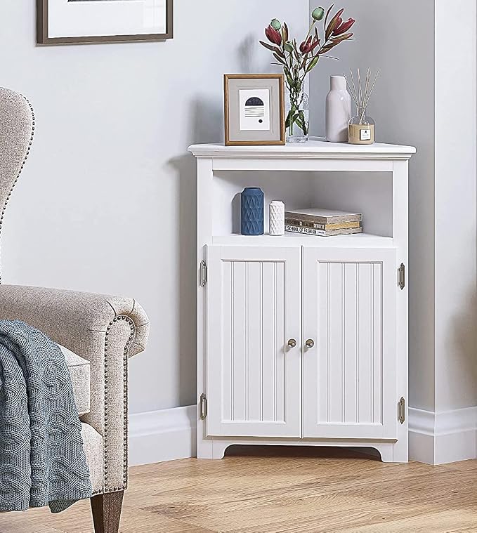 UTEX Bathroom Corner Storage Cabinet, Small Floor Corner Cabinet by UTEX