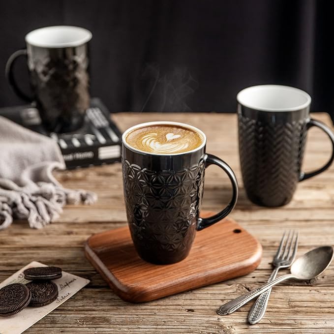 AmorArc Large Coffee Mugs Set of 6, 20oz Ceramic Tall Coffee Mugs Set - Image 6
