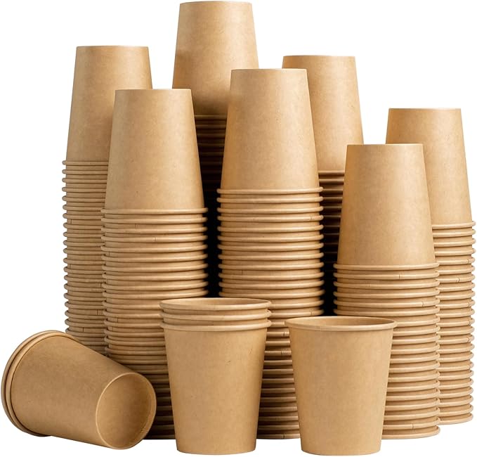 Lamosi 200 Pack 8 oz Kraft Paper Cups, Unbleached Paper Cups by BuyNow