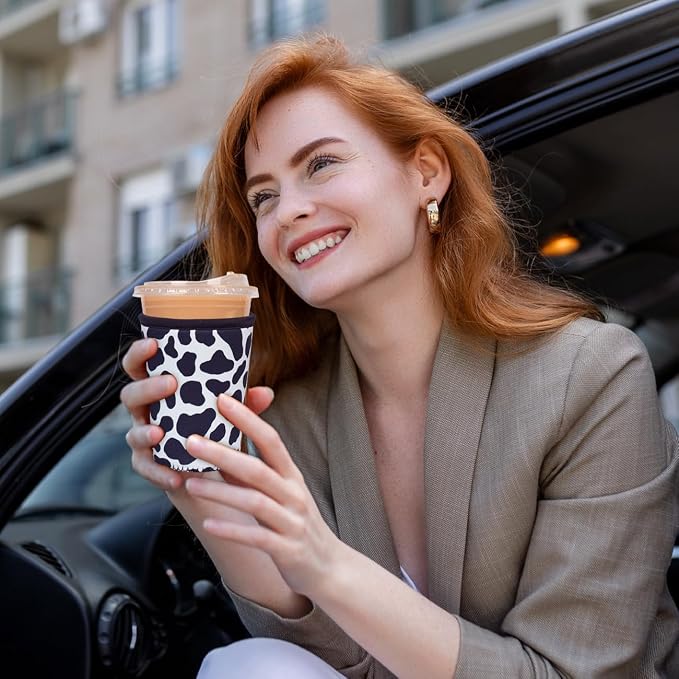Reusable Insulated Neoprene Iced Coffee Cup Sleeve, Durable Drink Sleeve - Image 3