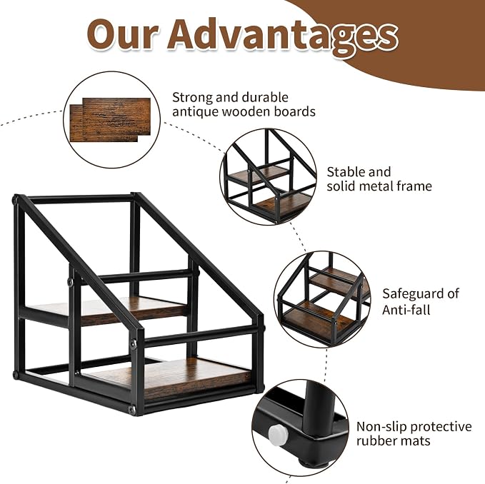 YQBRAO Coffee Syrup Rack Organizer, Liquor Bottle Display Shelf, 2-Tier 4 - Image 4