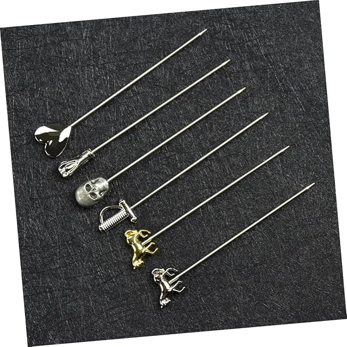 Cocktail Garnish Stick 2pcs Fruit Picks Stainless Steel Heart Shape - Image 3