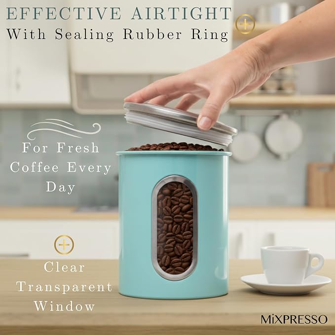 Mixpresso 3-Piece Aqua Blue Canisters Sets - Image 3