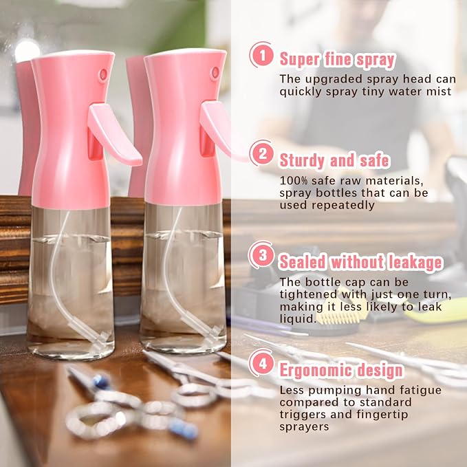 Spray Bottle, Fine Mist Spray for Hair, Ultra-Fine Continuous Spray Bottle for - Image 2