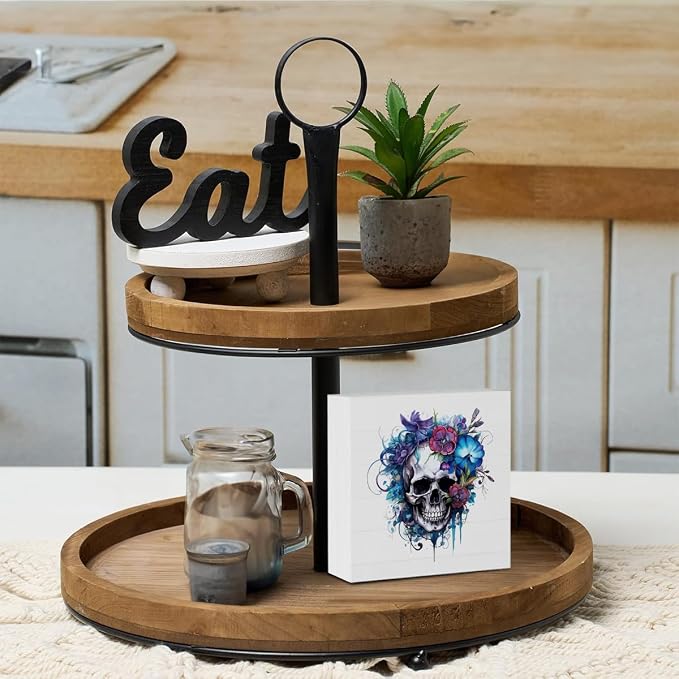 Cute Aesthetic Halloween Gothic Wooden Box Sign Butterfly Skeleton Desk Decor - Image 5