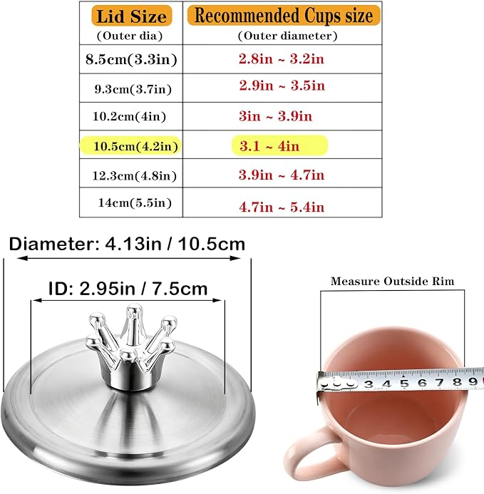 4.2 Inch Stainless Steel Universal Lid - Image 2