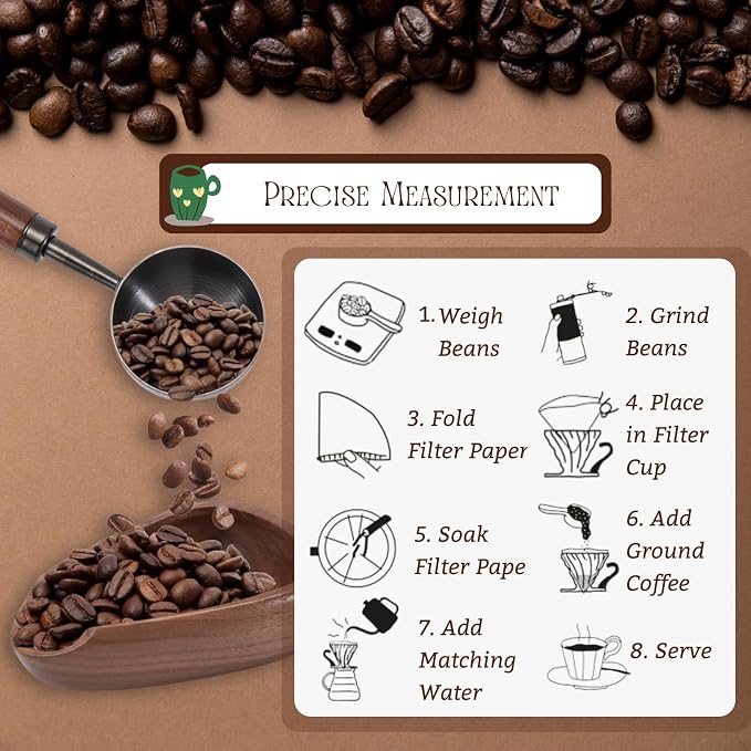 Vintage Coffee Scoop 10g/30ml Capacity Retro 304 Stainless Steel Coffee - Image 5
