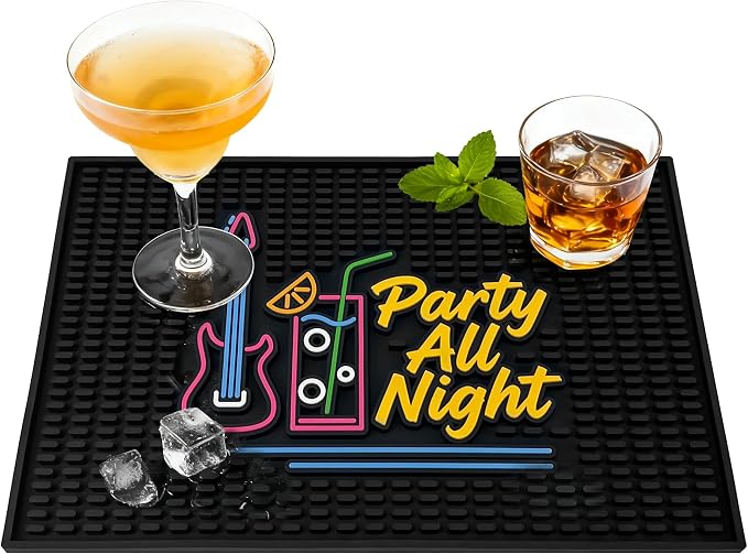 Neon Tiki Black Bar Mat 18 x 12 Inch by ZJWZLG