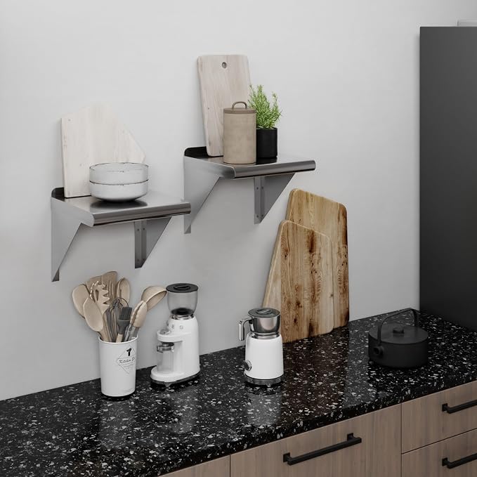 AmGood 12 in. x 12 in. Stainless Steel Wall Shelf | NSF | Metal Shelving | - Image 7