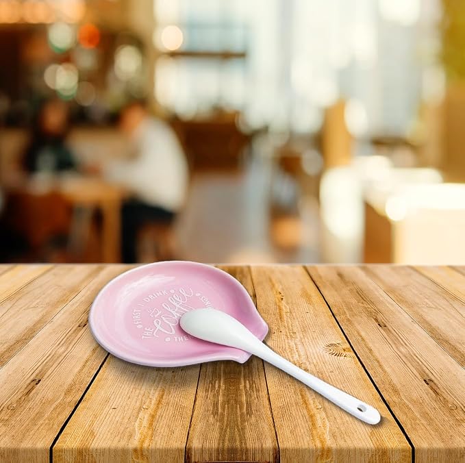 Funny Coffee Quote First I Drink The Coffee Then I Do The Things Ceramic Spoon - Image 6