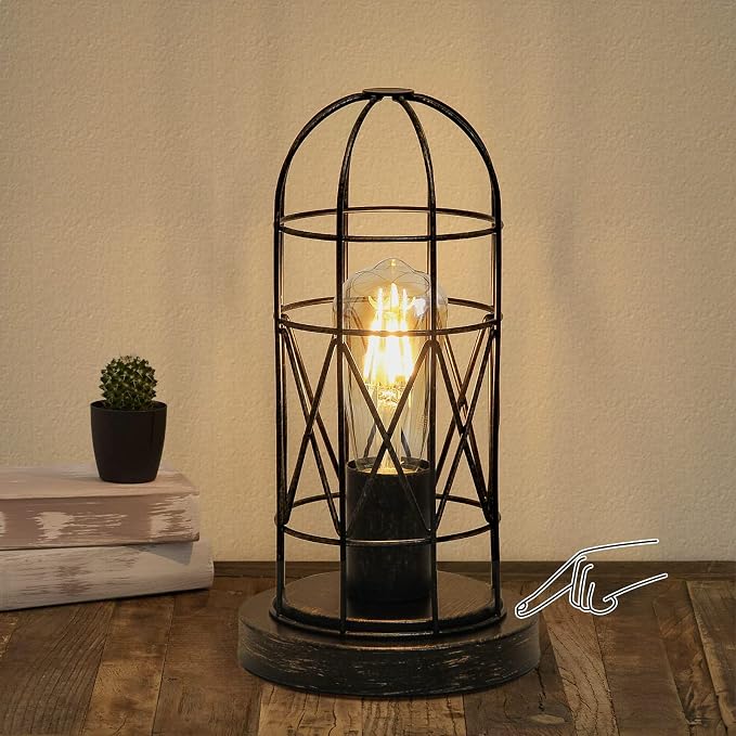 Industrial Table Lamp, Small Touch Lamp by Seasidevillage