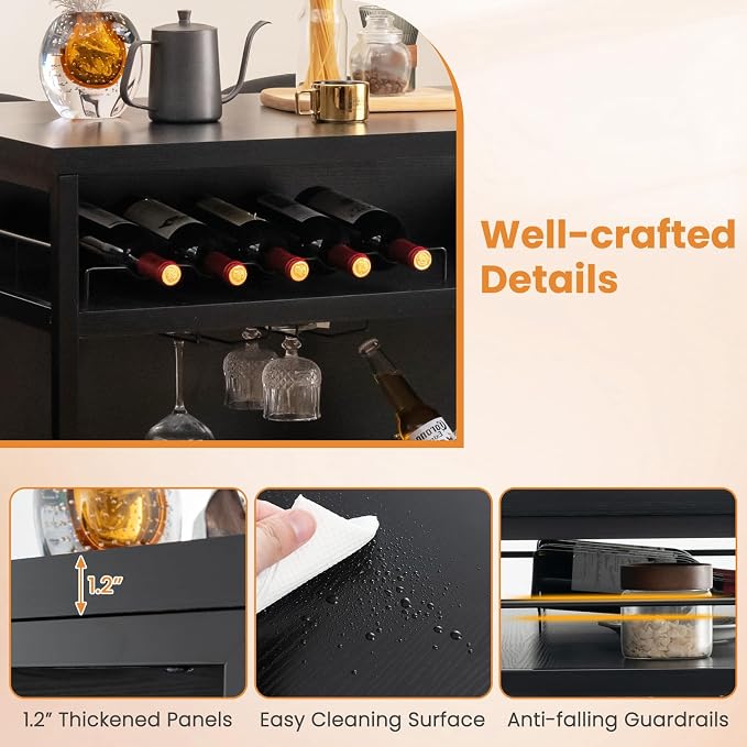 Giantex Home Bar Unit, 4 Tier Liquor Bar Table - Image 7