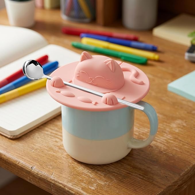 Silicone Cup Covers, Tea Bag Holder Mug Lid, Cat Cup Cover, Reusable Leak-Proof - Image 7