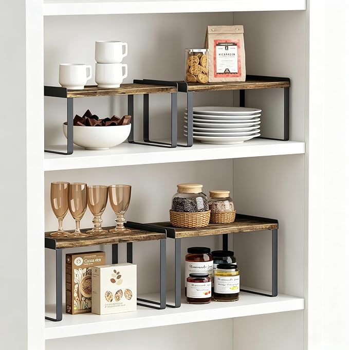 Goozii Kitchen Cabinet Shelf Set of 4, Cupboard Shelves - Image 4