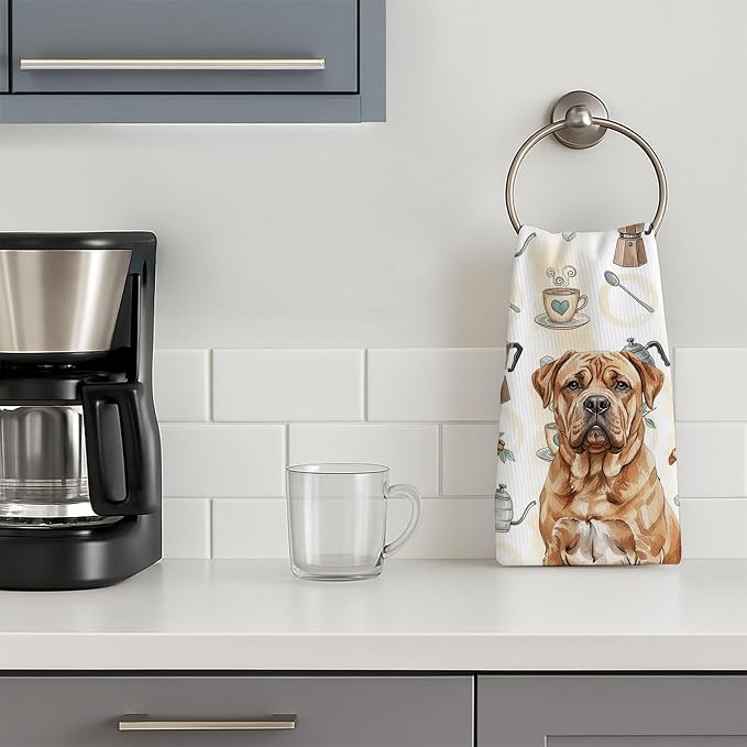 Caroline's Treasures Dogue de Bordeaux Coffee Bar Kitchen Towel Velour Plush - Image 3