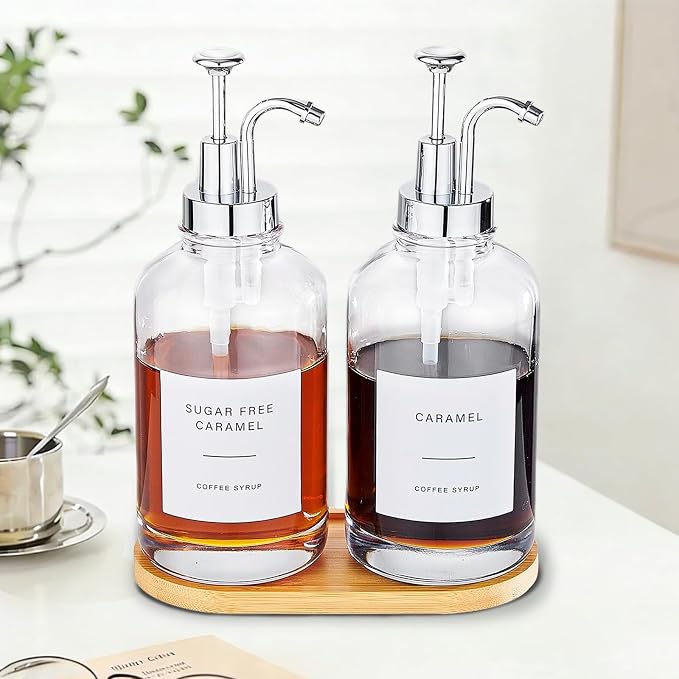 Coffee Syrup Dispenser Coffee Bar Accessories 16.9 oz Syrup Dispenser - Image 2