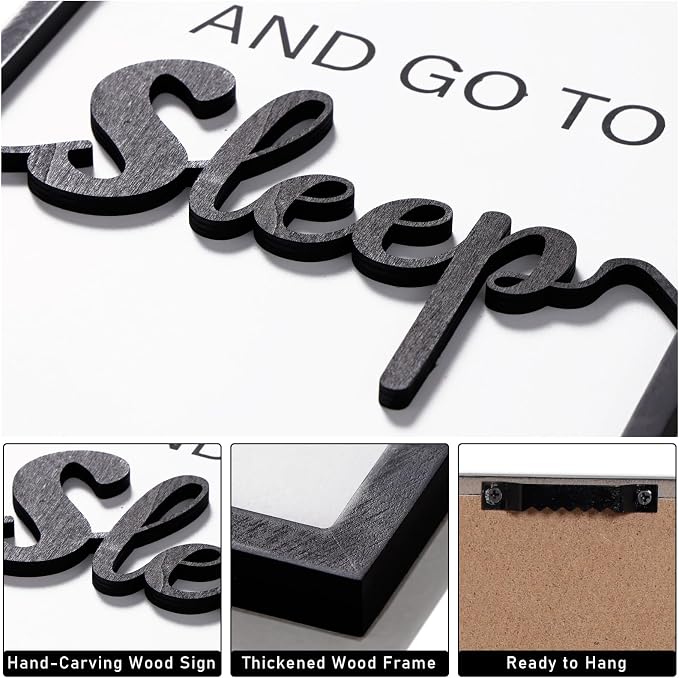 3D Wood Give it to God and Go to Sleep Signs 36x16”, Above Bed Wall Decors - Image 2