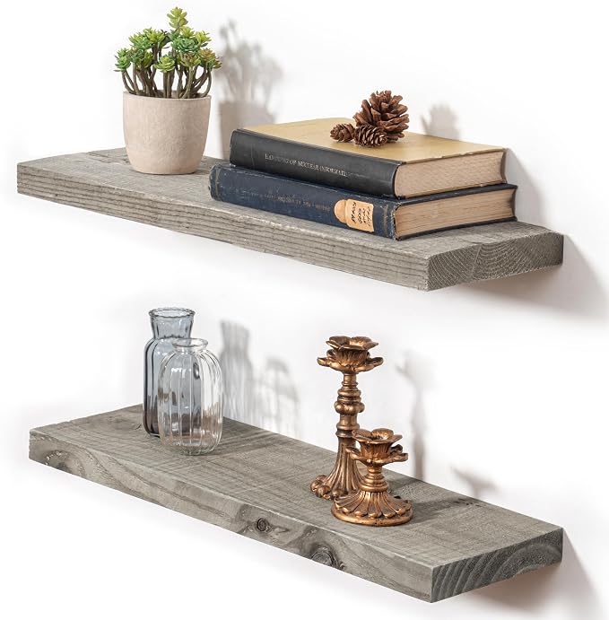 Fun Memories 24 Inch Reclaimed Wood Floating Shelves by FunMemories