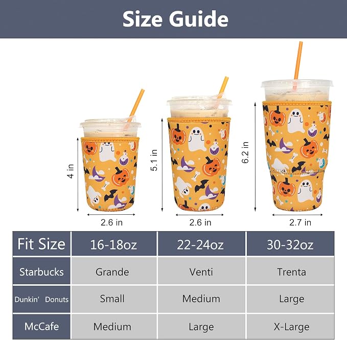 3 Pack Reusable Iced Coffee Sleeves - Image 2
