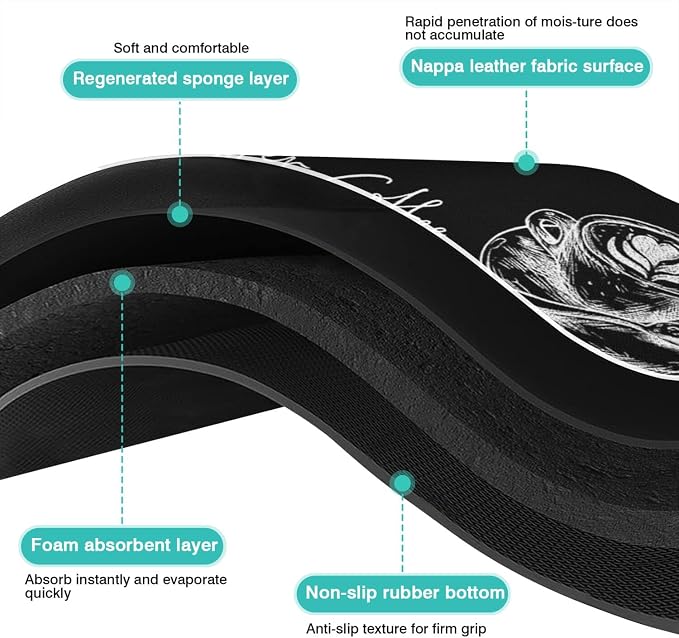 Coffee Mat - Fashion Absorbent Coffee Bar Mat - Drying Mat Waterproof Protects - Image 6