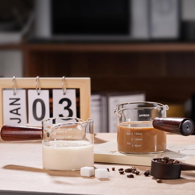 250ML/8.5OZ Measuring Cup Espresso Shot Glasses Double Spouts Large Coffee Cup - Image 4