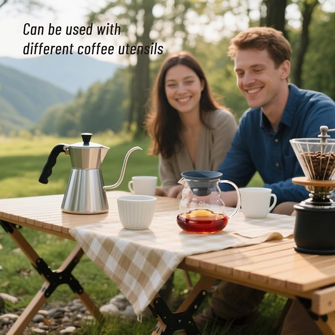 Baalaka Pour Over Coffee Dripper Set, Reusable Ceramics Coffee Filter, - Image 5