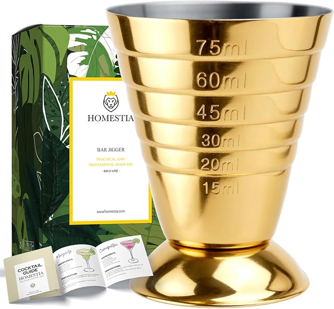 Homestia Gold Multi Unit Measuring Cup, Stainless Steel Bar Jigger by Homestia