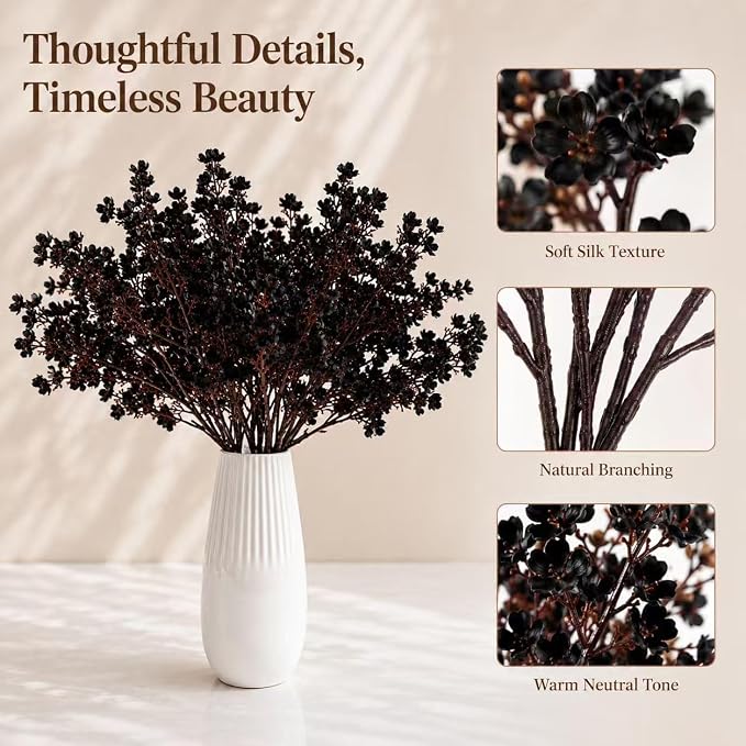 Mandy's 6 Bundles Artificial Black Baby’s Breath Flowers | 18.5 Inch Silk - Image 4