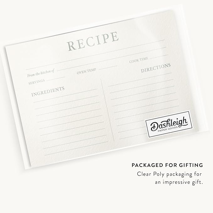 Dashleigh Elegant Recipe Cards 4x6 Double Sided, 50 Pack Thick Cardstock - Image 4