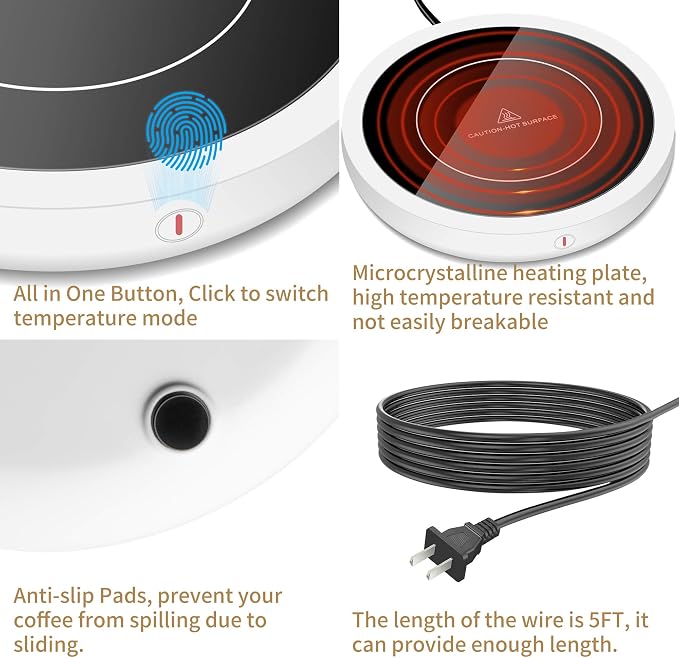 Coffee Mug Warmer for Desk 4H Auto Shut Off, Smart Coffee Cup Warmer - Image 3