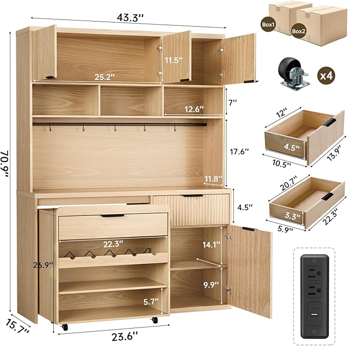 Gyfimoie 71" Large Pantry Cabinet - Image 2