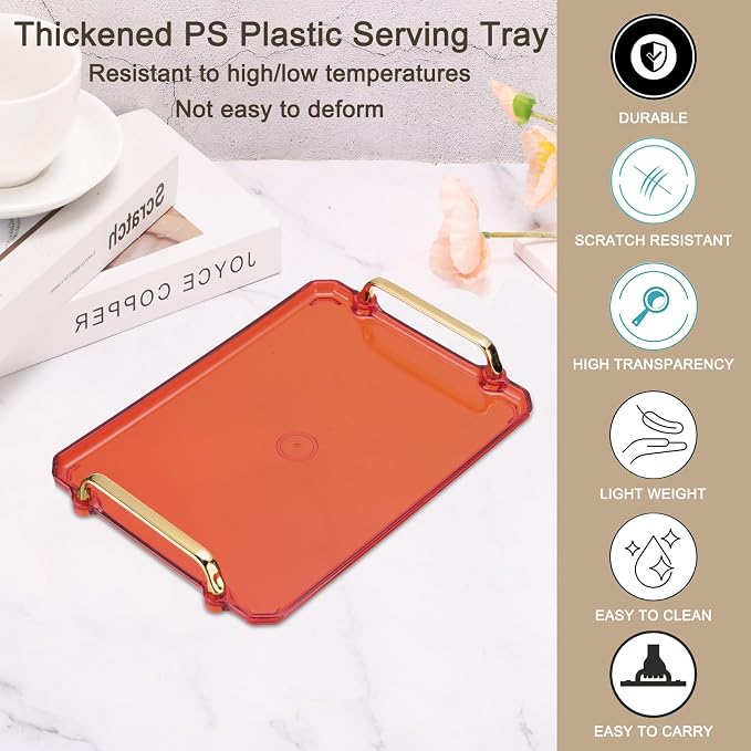 PATIKIL 12 x 8.6 Inches Plastic Serving Tray - Image 3