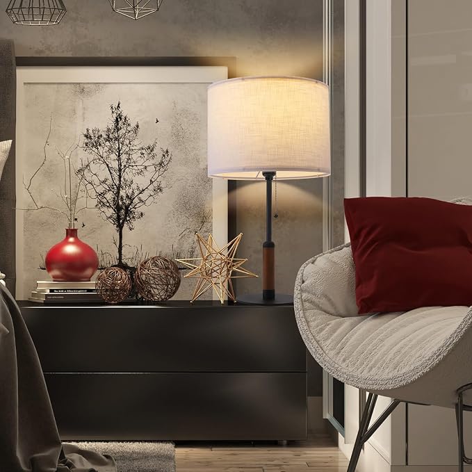 21" Set of 2 Modern Table Lamp Bedside Lamps - Image 7
