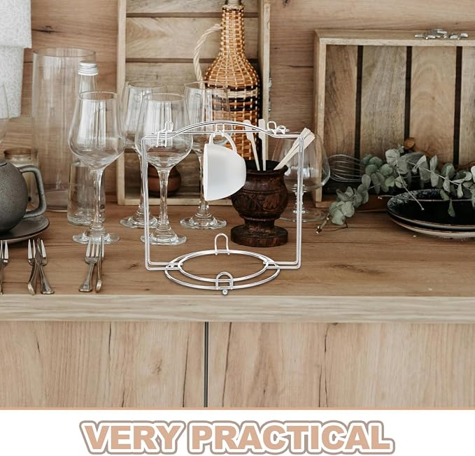 Garneck Cup Plate Organizer for Kitchen Cabinet and Counter Shelf Stainless - Image 2