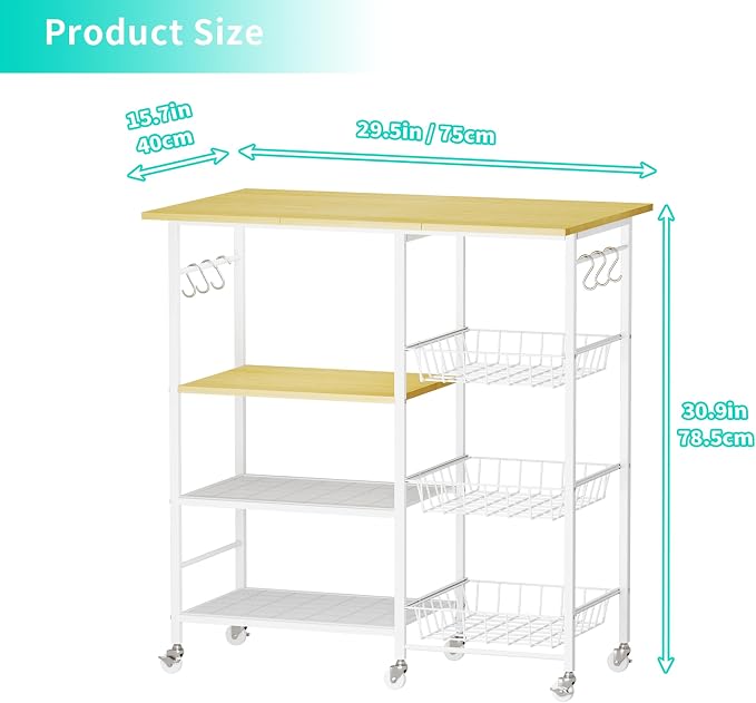 HapiRm Rolling Kitchen Microwave Cart - Image 9