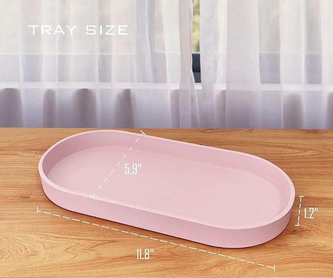 Pink Small Tray, Oval Tray, Countertop Organizer | - Image 6