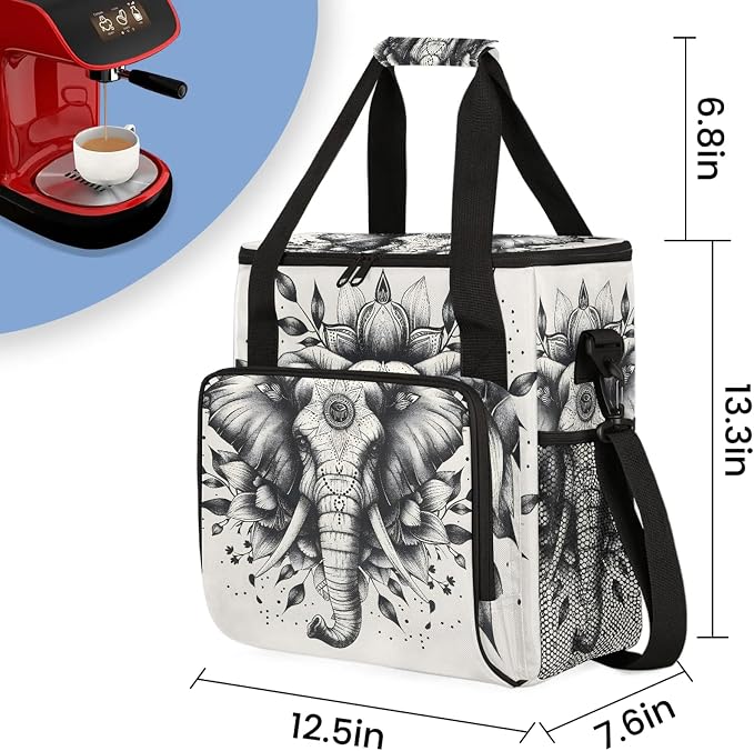 Animal Elephant Coffee Maker Carring Bag, Large Insulated Storage Organizer - Image 2