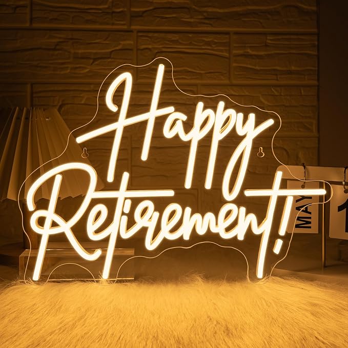 LooKLight Happy Retirement Neon Sign Dimmable Neon Signs by LooklightNeonSign
